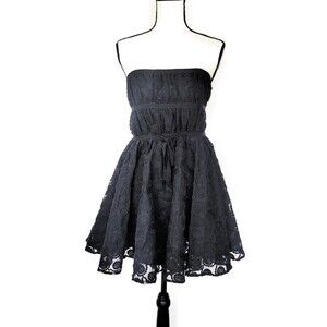 Pearl Georgina Chapman of Marchesa Black Strapless Dress Size 6